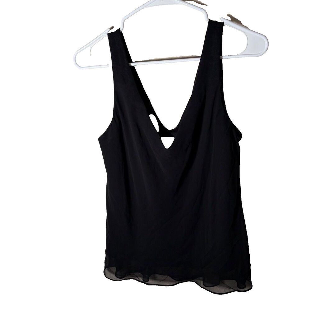 Alex Evenings Tank Top Women's XL Black Layered V-Neck Sleeveless Casual